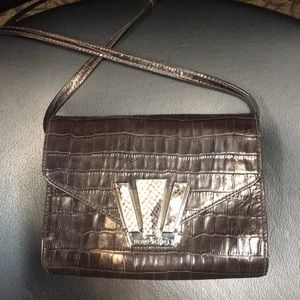 Henri Bender brown alligator print crossbody